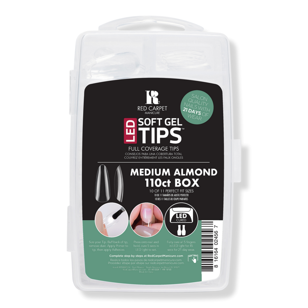Red Carpet Manicure Led Soft Gel Medium Almond Nail Tips