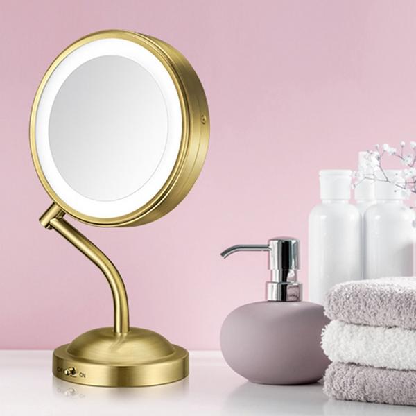 Conair 1X & 5X Maginification LED Brass Mirror #7