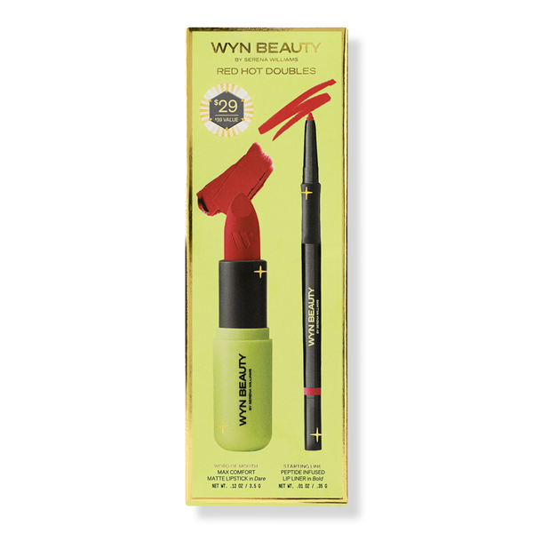 WYN BEAUTY Red Hot Doubles Matte Lipstick & Liner Set #1