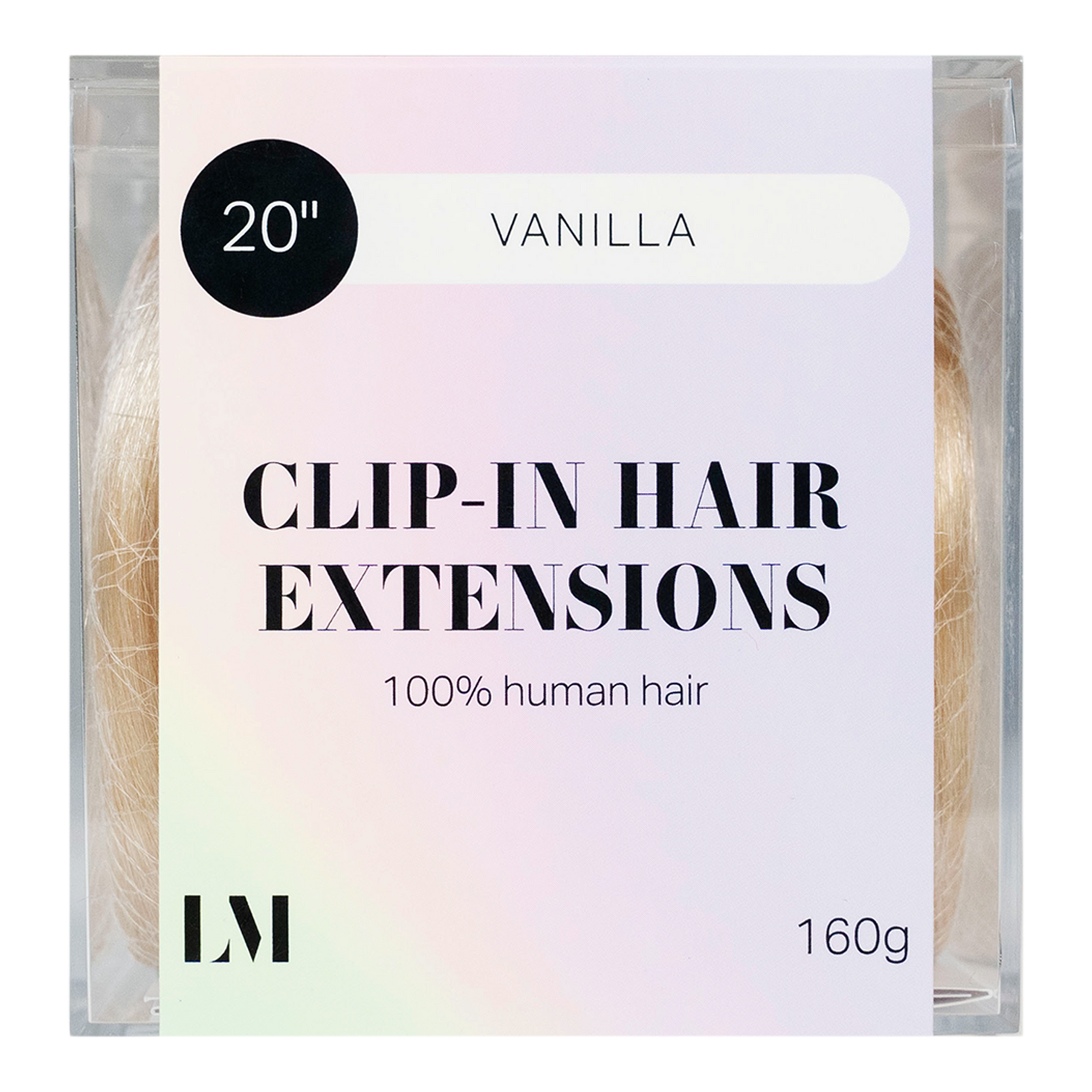 20" Clip-in Human Hair Extension - Vanilla