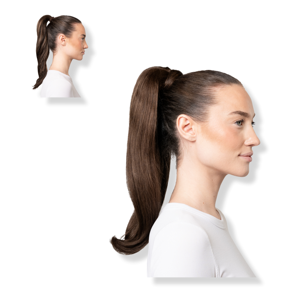 Locks & Mane 18" Human Hair Ponytail - Milk Chocolate In Brown