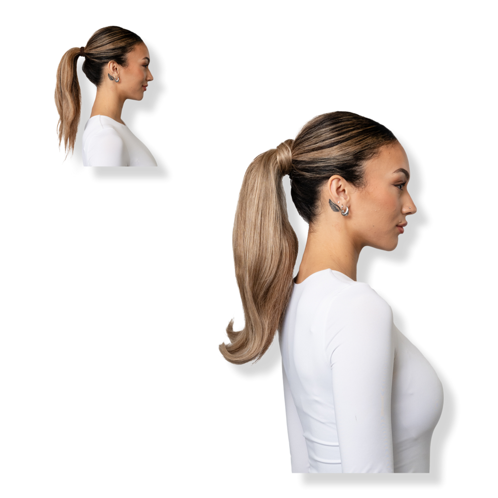 Locks & Mane 18" Human Hair Ponytail - Butter Pecan