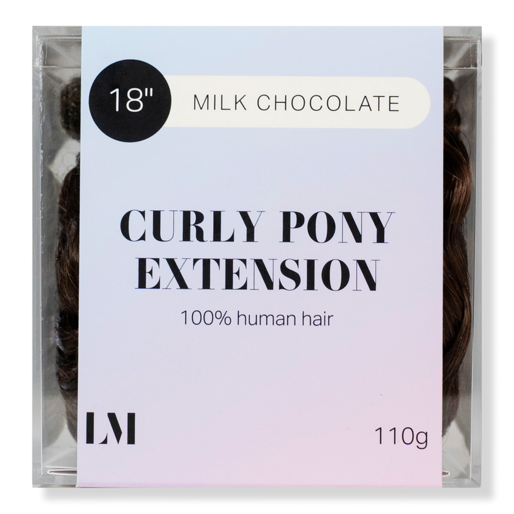 Locks & Mane 18" Curly Human Hair Ponytail - Milk Chocolate