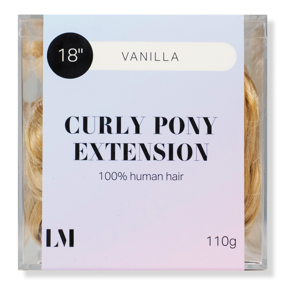Locks & Mane 18" Curly Human Hair Ponytail - Vanilla In White