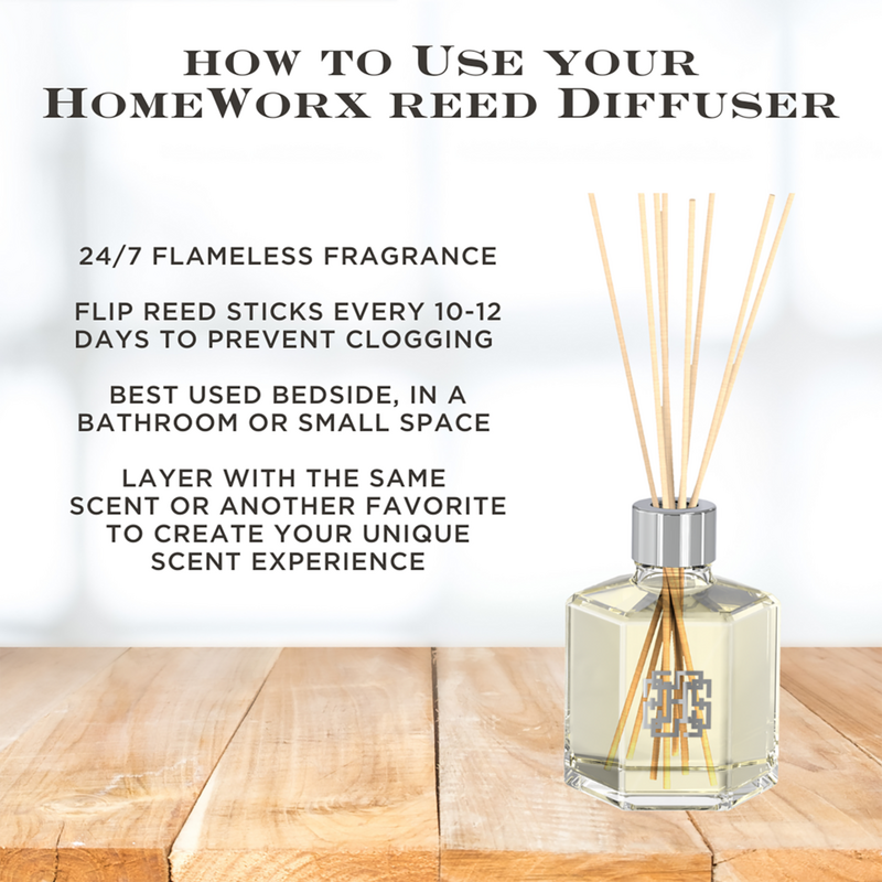 HomeWorx - Jasmine & White Peach Candle and Reed Stick Diffuser