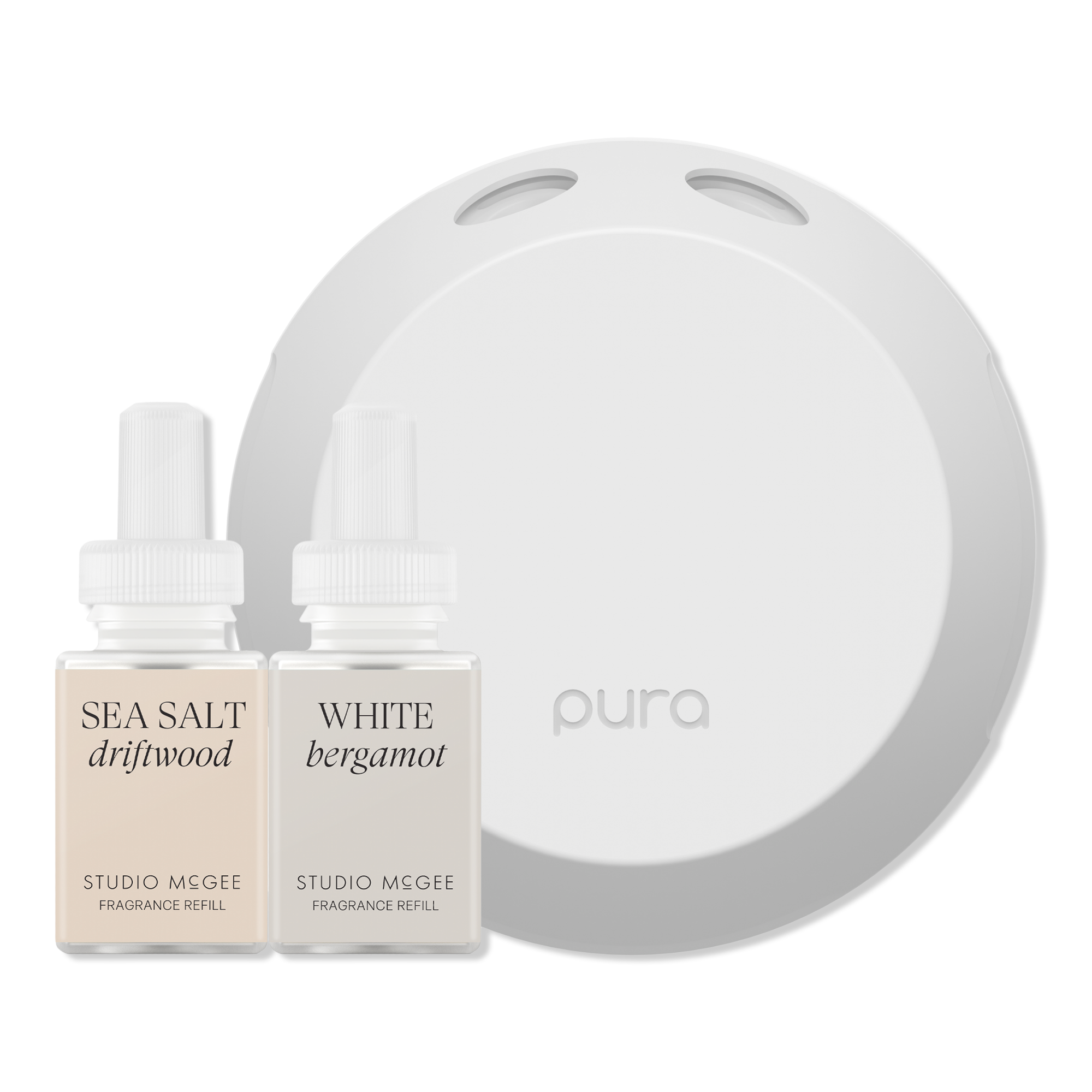 Pura Pura x Studio McGee Sea Salt Driftwood / White Bergamot Smart Diffuser Set #1