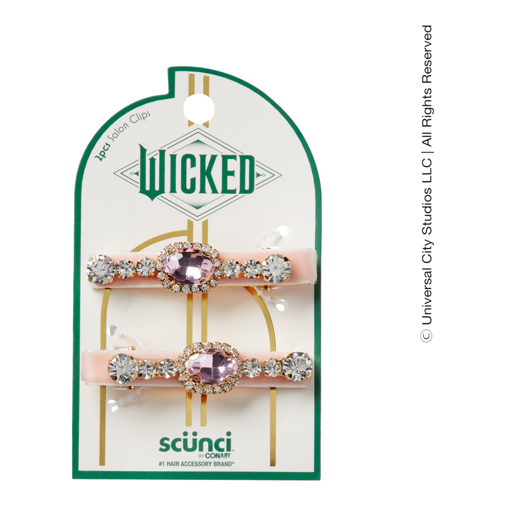 Wicked Pink Velvet-Wrapped Salon Clips With Stones