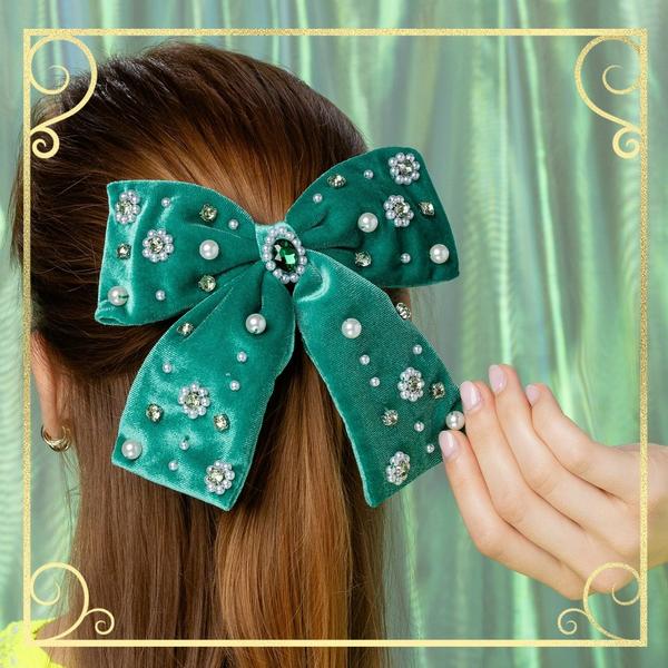 Scünci Wicked Emerald City Embellished Bow #4