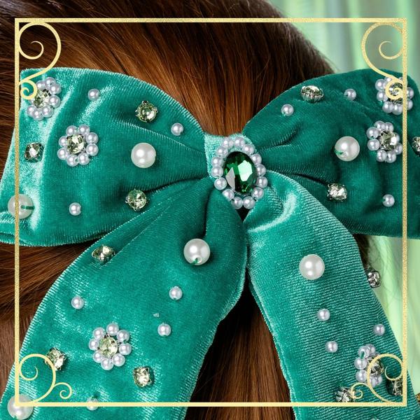 Scünci Wicked Emerald City Embellished Bow #6