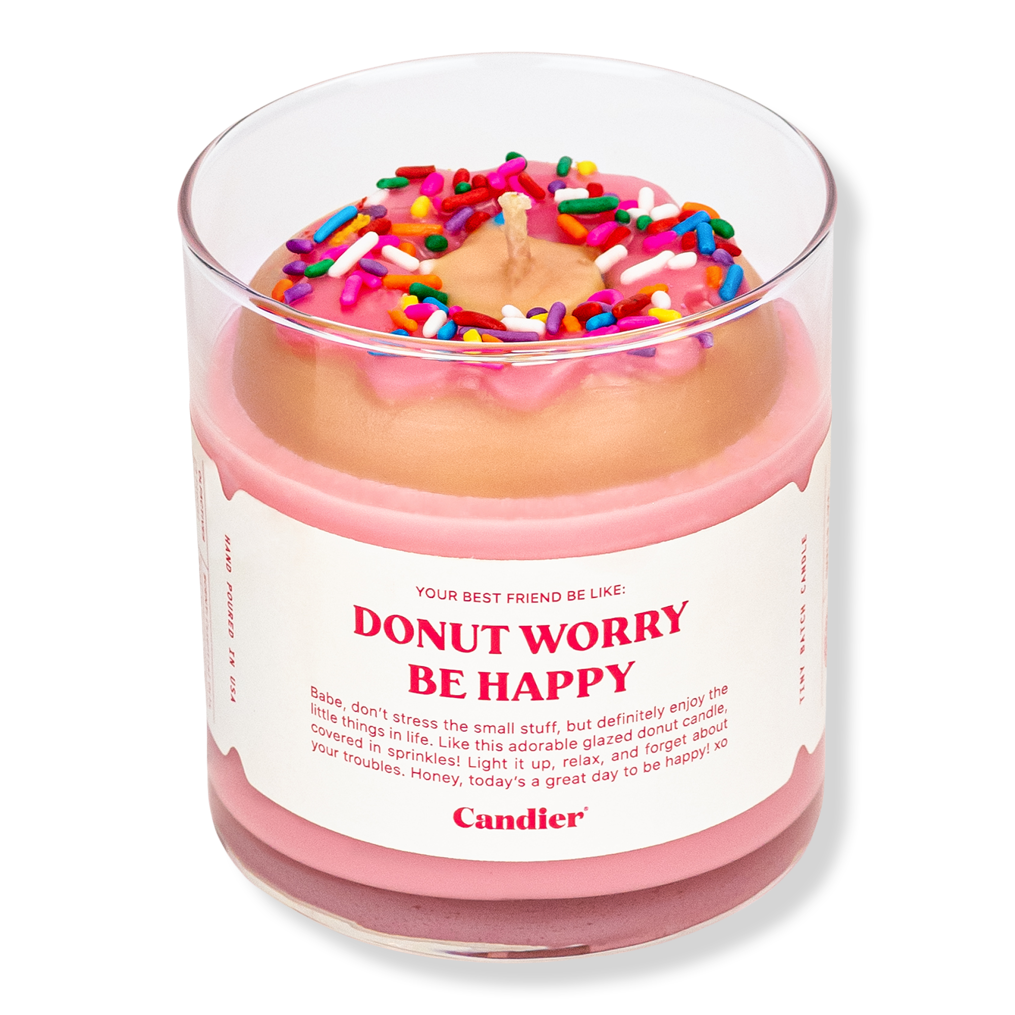 Candier Donut Worry Be Happy Candle #1