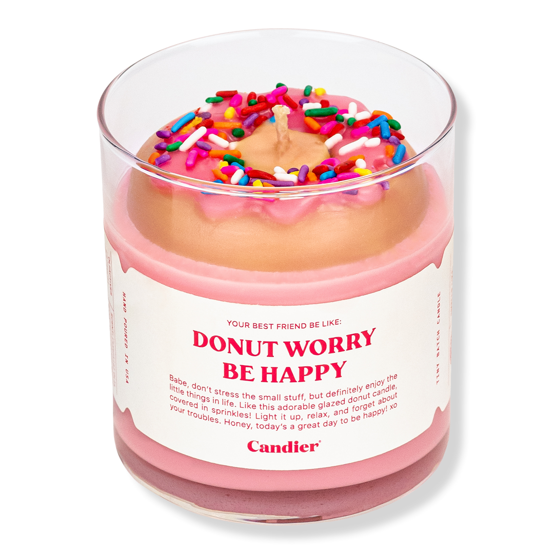 Candier Donut Worry Be Happy Candle #1