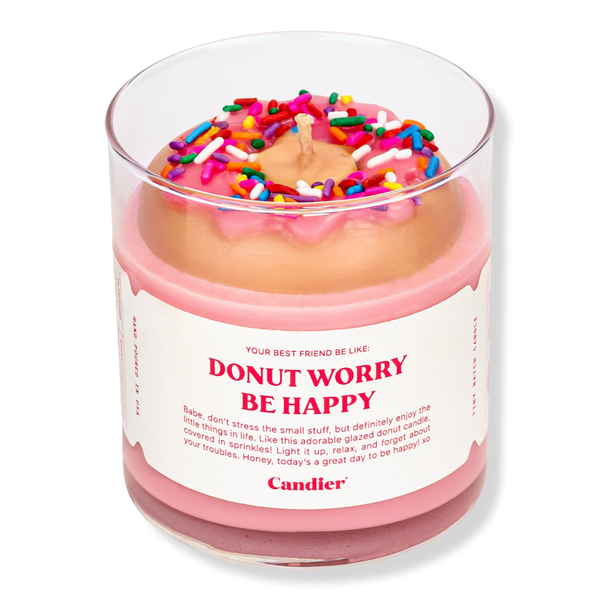 Candier Donut Worry Be Happy Candle #1