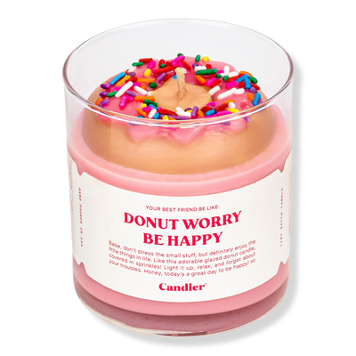 Candier Donut Worry Be Happy Candle