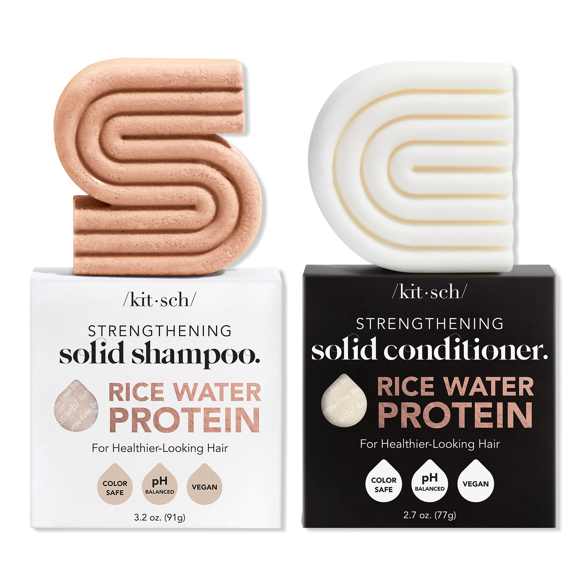 Kitsch Rice Water Protien Strengthing Shampoo & Conditioner Bar Combo Pack #1