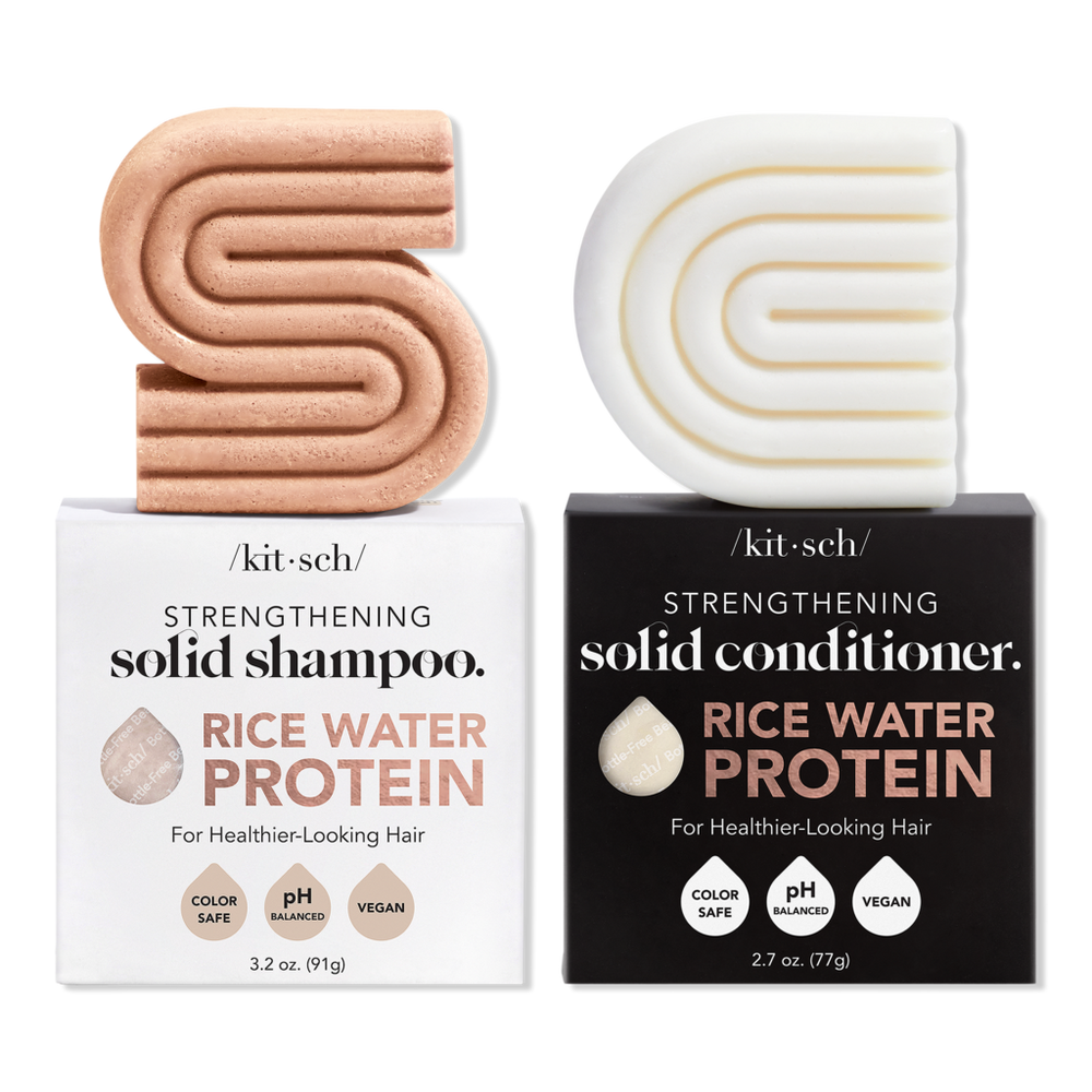 Kitsch Rice Water Protien Strengthing Shampoo & Conditioner Bar Combo Pack