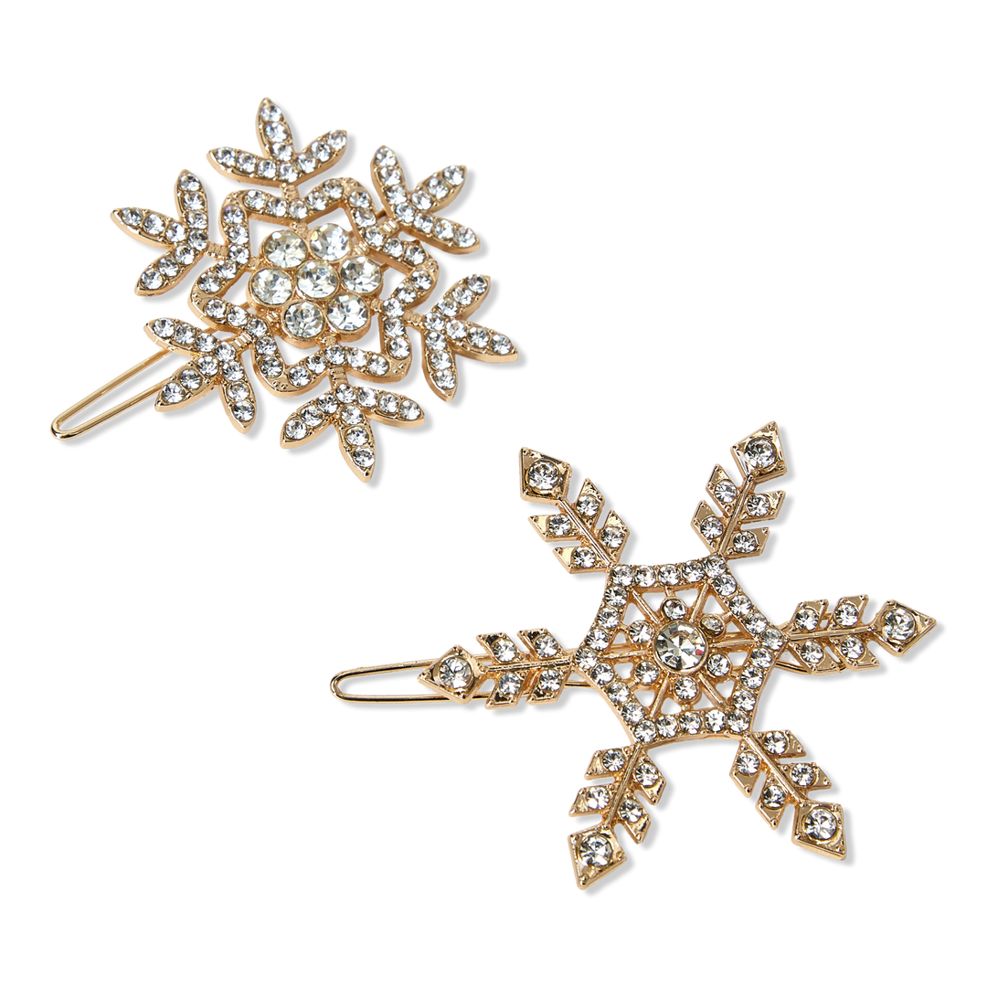 Scünci Holiday Snowflake Barrette Silver/Gold #1