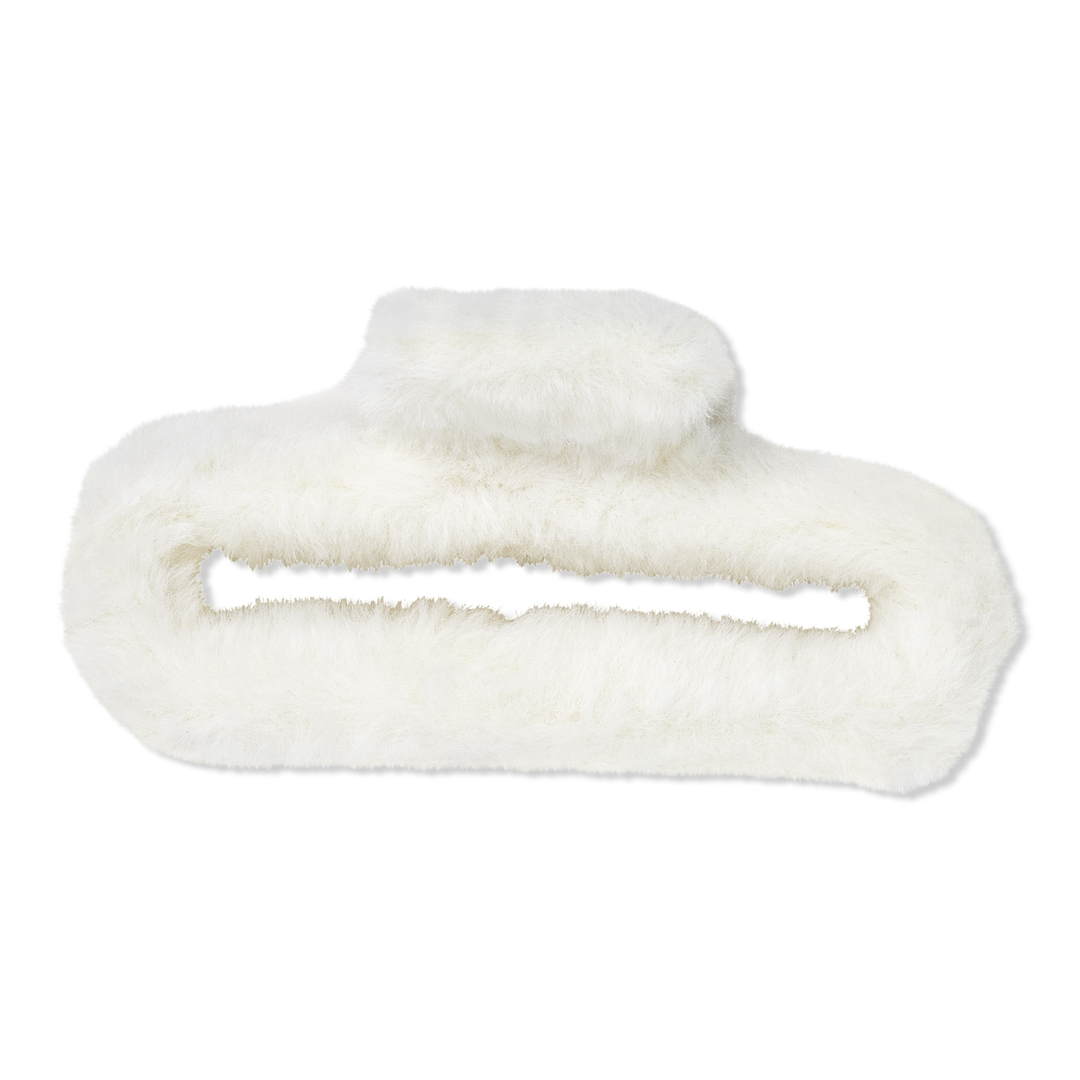 Scünci Holiday Faux Fur Open Claw Clip #1