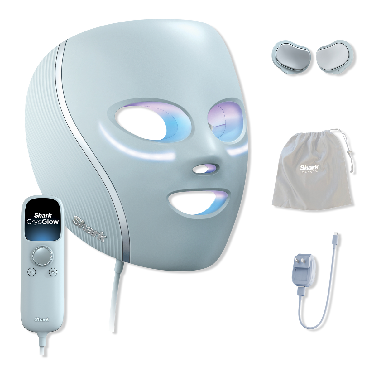 Shark CryoGlow LED face mask with under-eye cooling