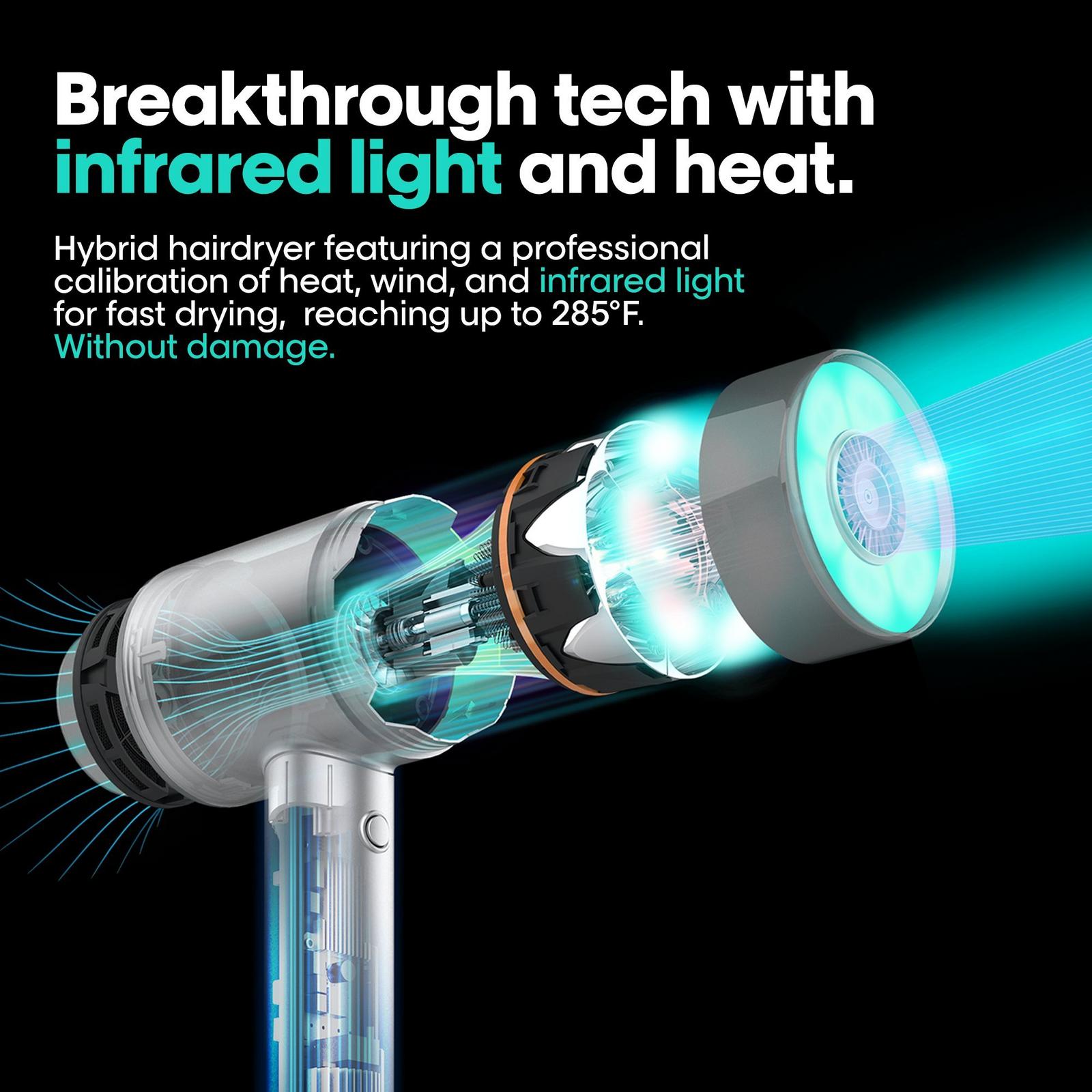 AirLight Pro Hair Dryer Augmented With Infrared Light Technology