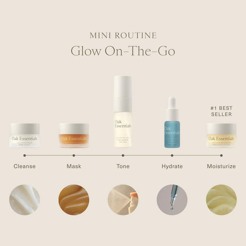 Oak Essentials - Mini Routine: 5-Step Travel-Size Skin Gift Set