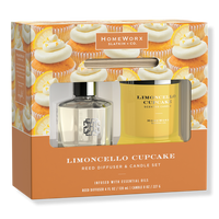 Limoncello Cupcake Scented Candle and Reed Stick Diffuser Gift Set