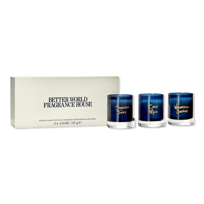 BETTER WORLD FRAGRANCE HOUSE 3 piece Scented Candle Votive Set