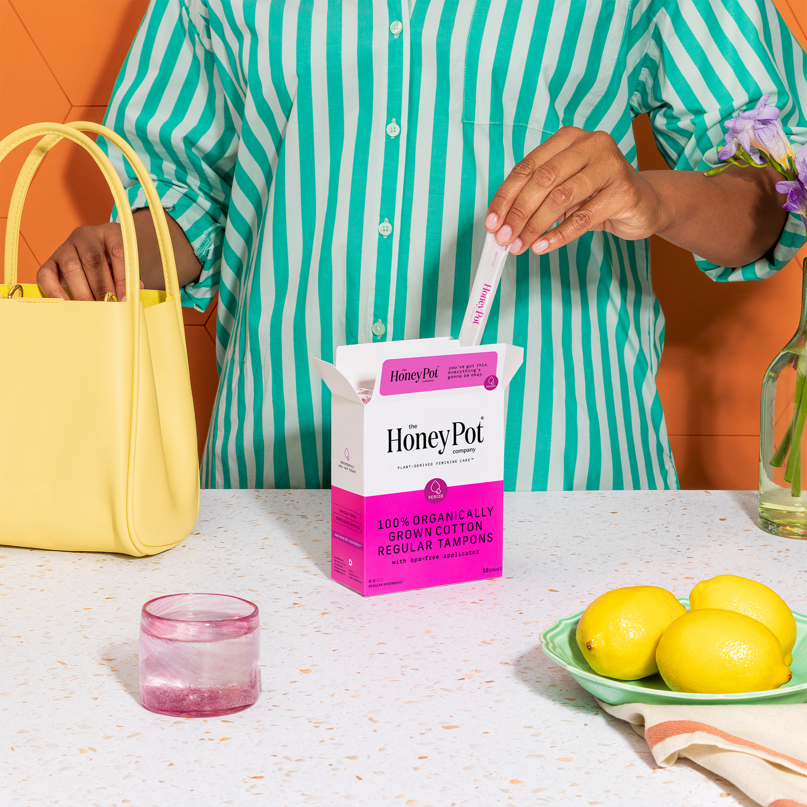 Organic Cotton Regular, BPA-Free Applicator Tampons