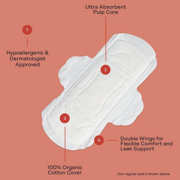 The Honey Pot Company Non-Herbal Regular Pads with Wings #2