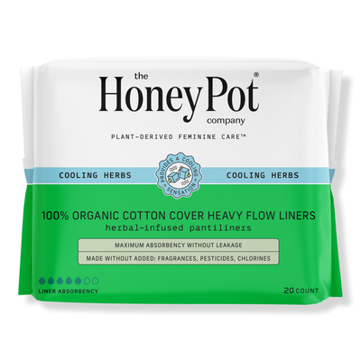 The Honey Pot Company Herbal Heavy Flow Pantiliners with Wings