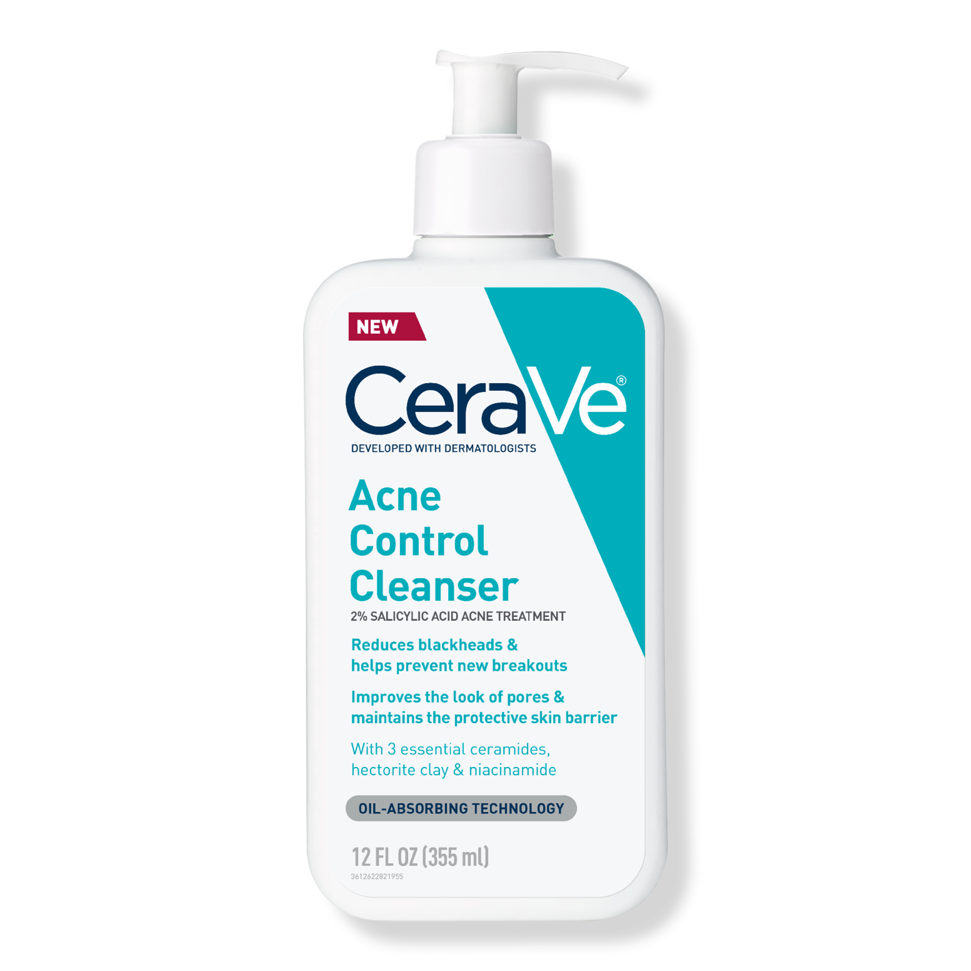 CeraVe Acne Control Cleanser for Face with 2% Salicylic Acid & Purifying Clay for Oily Skin #1