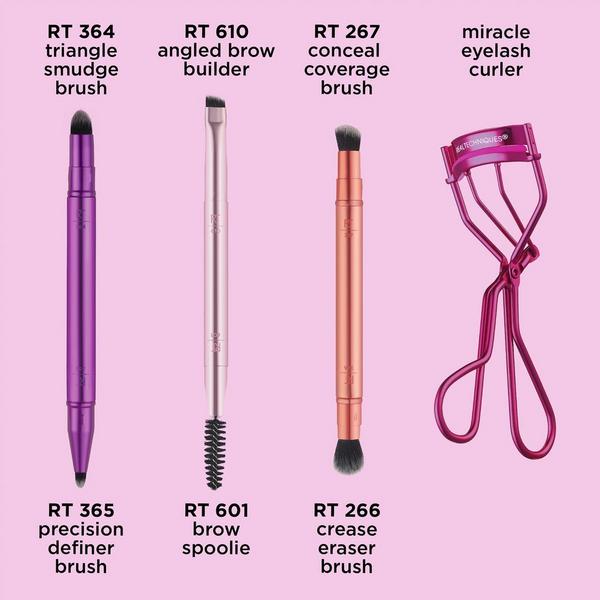 Real Techniques Double Time Makeup Brush + Lash Curler Set #2