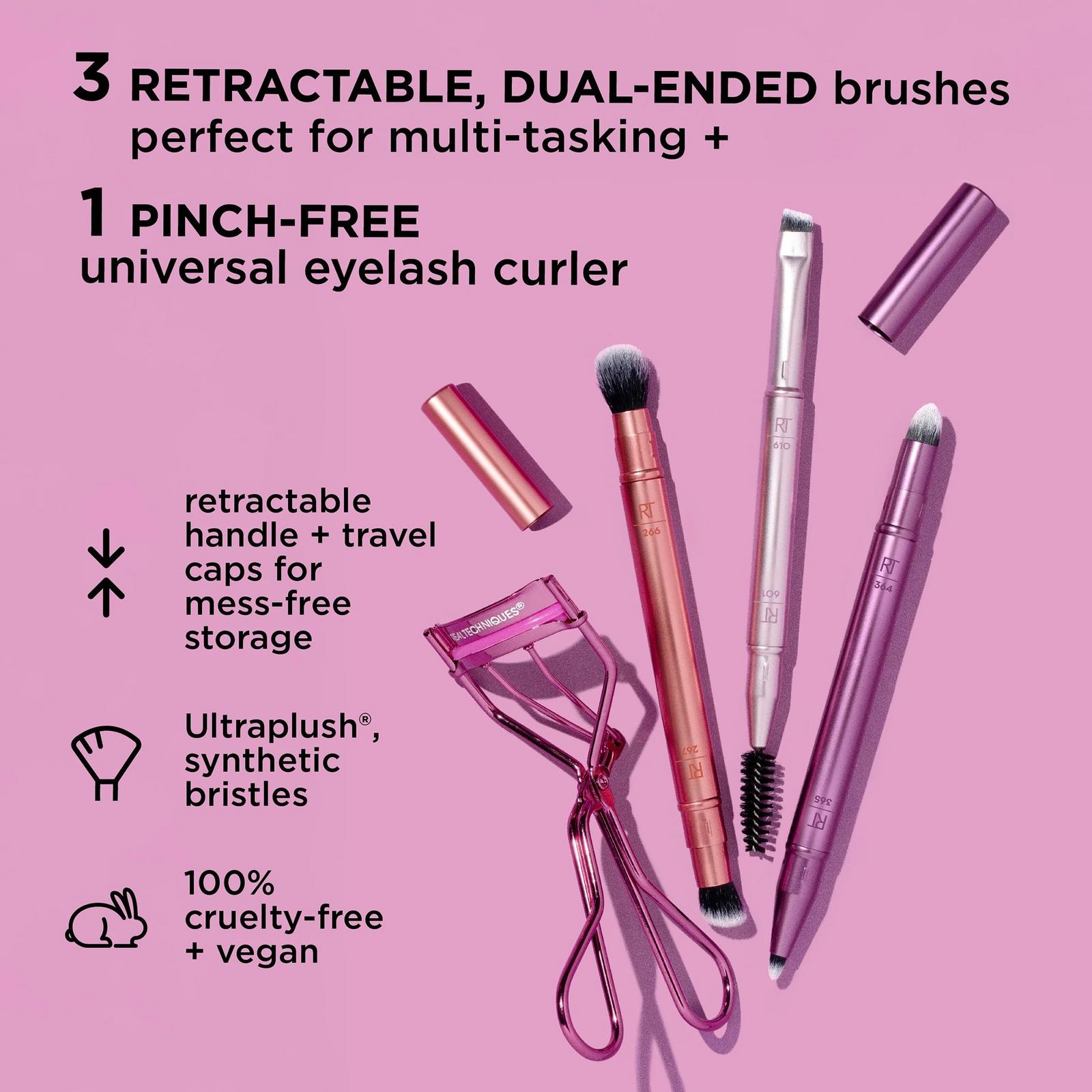 Double Time Makeup Brush + Lash Curler Set