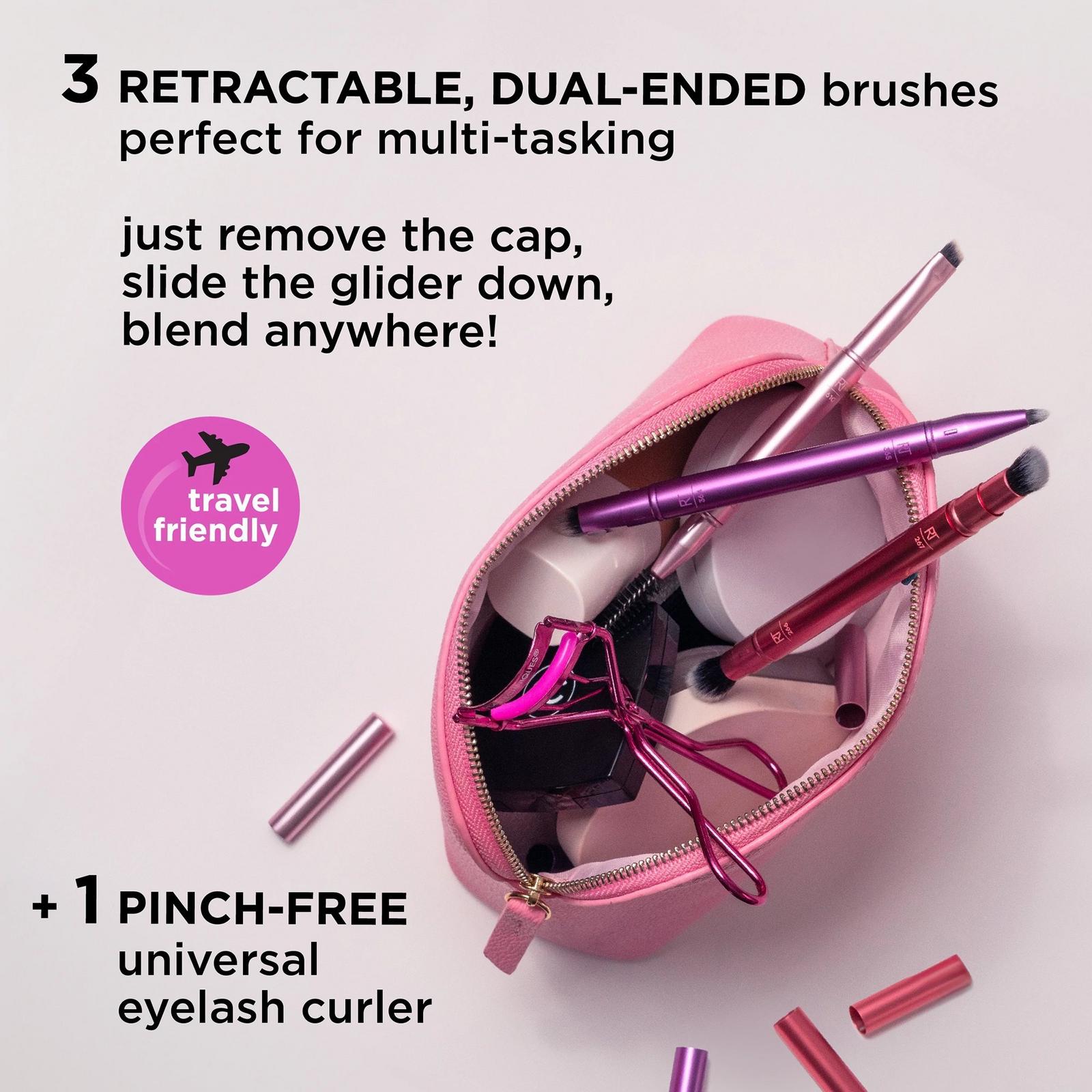 Double Time Makeup Brush + Lash Curler Set