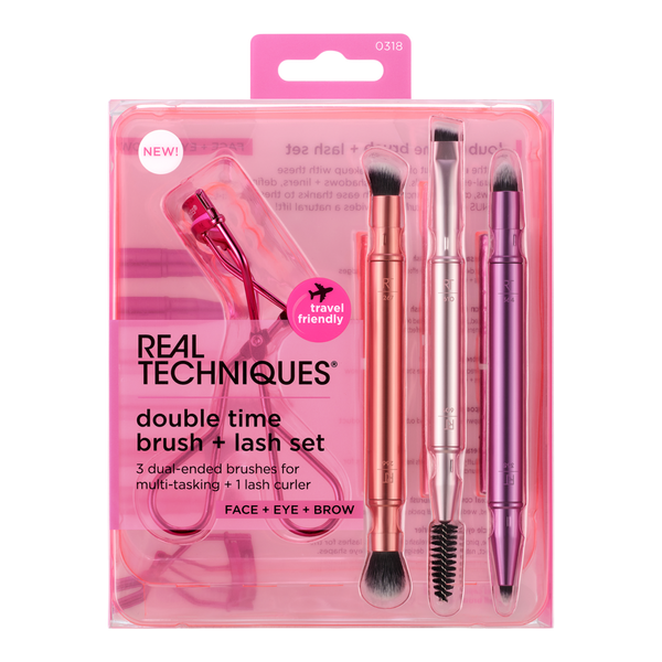 Real Techniques Double Time Makeup Brush + Lash Curler Set #7