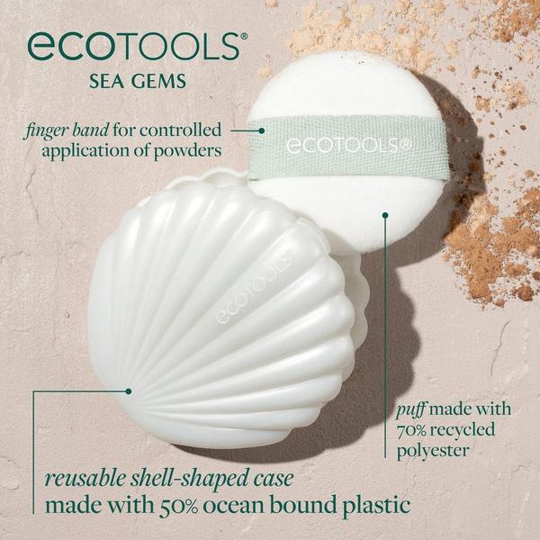 EcoTools Sea Gems Pearl Powder Puff + Travel Case #3