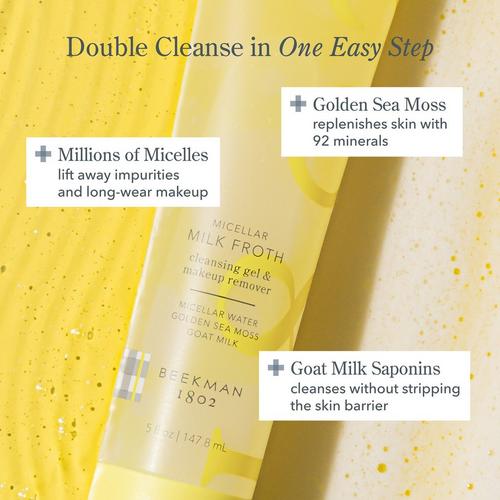 Beekman 1802 - 5.0 oz Micellar Milk Froth Cleansing Gel & Makeup