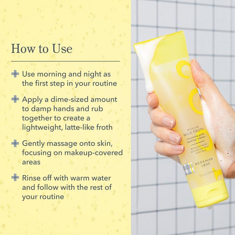 Beekman 1802 - 5.0 oz Micellar Milk Froth Cleansing Gel & Makeup