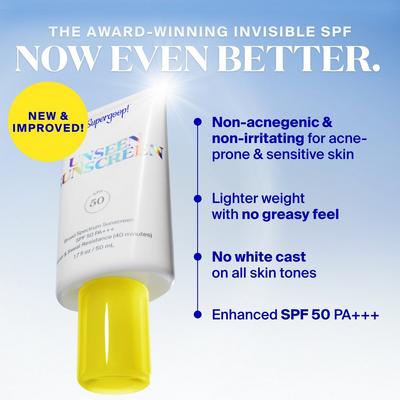 Unseen Sunscreen SPF 50 Invisible Sun Protection for Face