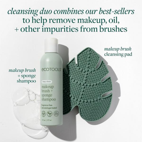 EcoTools Makeup Brush + Sponge Shampoo & Cleansing Pad Bundle #2