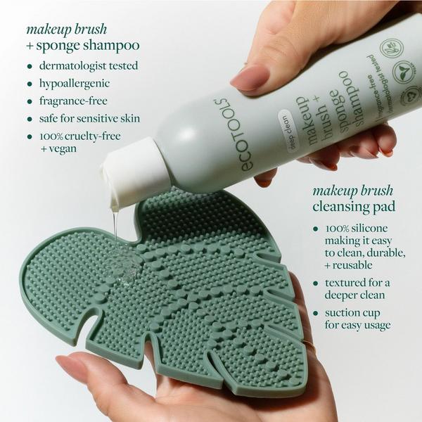 EcoTools Makeup Brush + Sponge Shampoo & Cleansing Pad Bundle #3