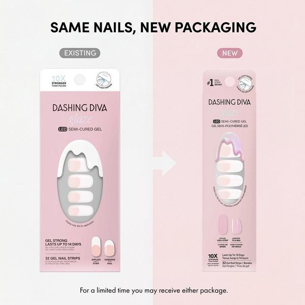 Dashing Diva GLAZE DESIGN, Semi-Cured Gel Nail Strips #8