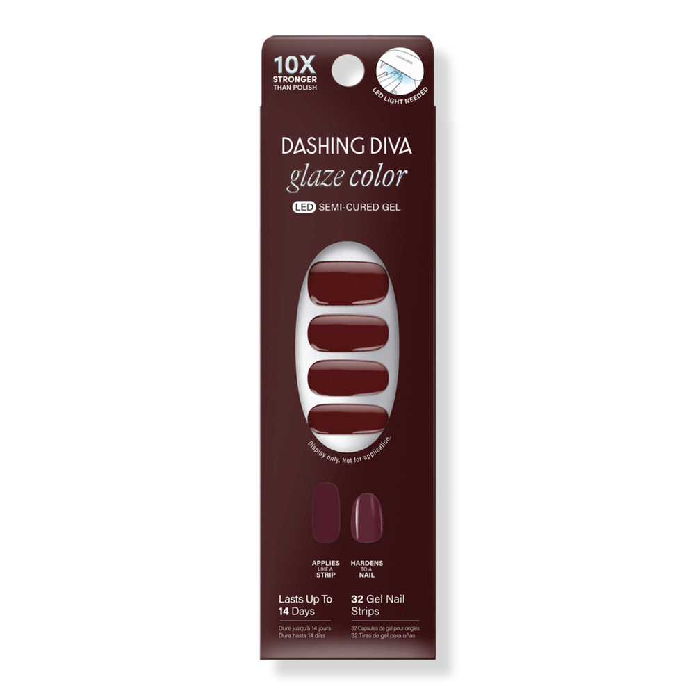 Dashing Diva Glaze Color Semi-cured Gel Nail Strips - Secret
