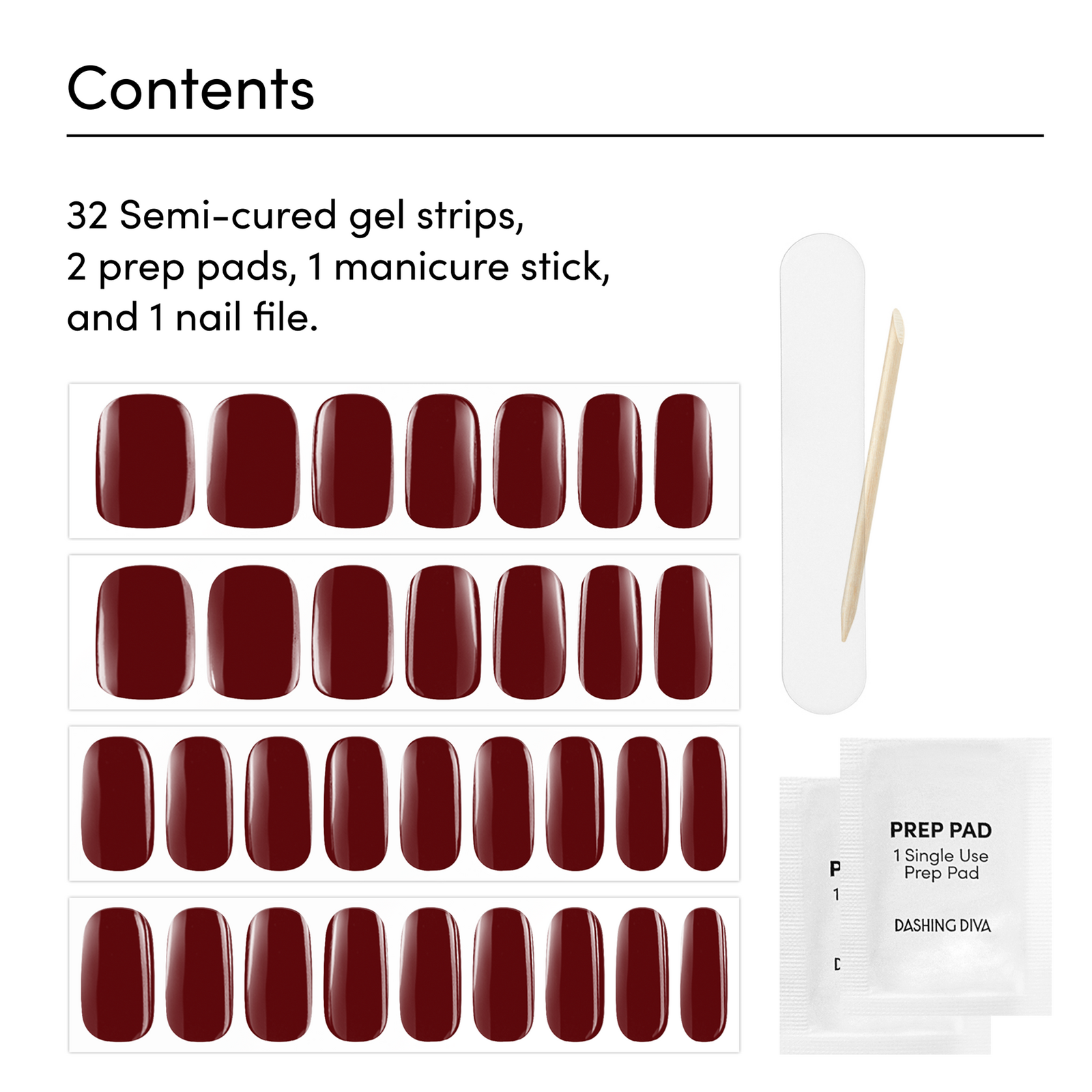 Glaze Color Semi-Cured Gel Nail Strips