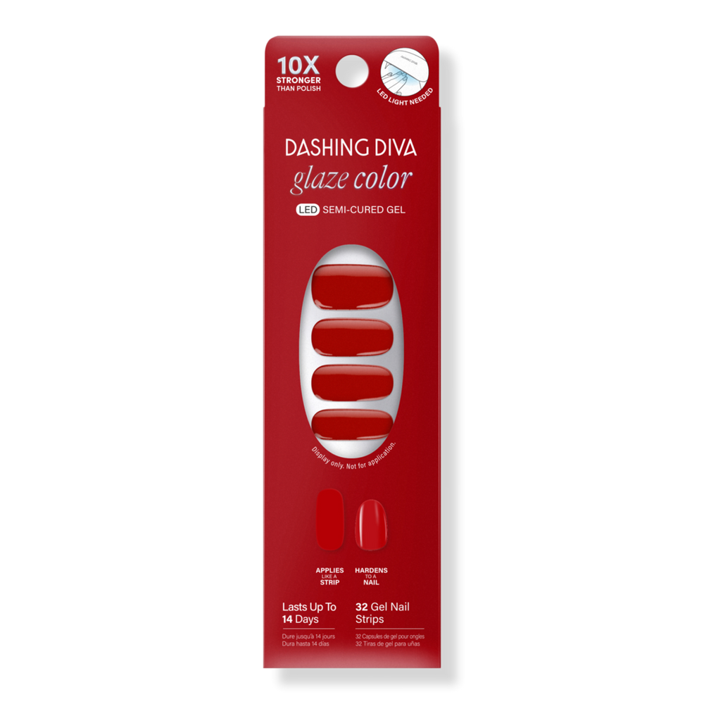 Dashing Diva Glaze Color Semi-cured Gel Nail Strips - Attention