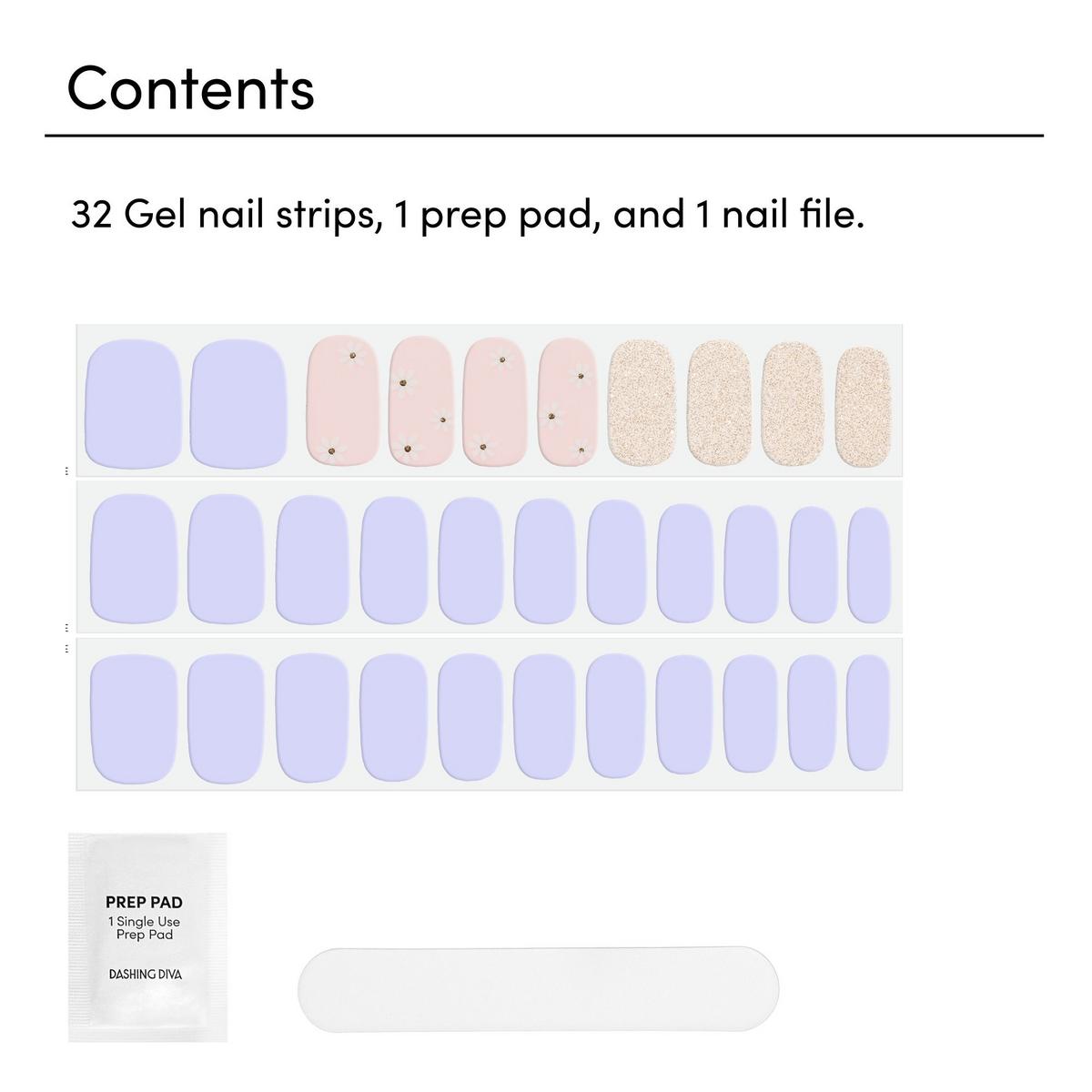 Gloss Ultra Shine Gel Nail Strips - Down Down Daisy