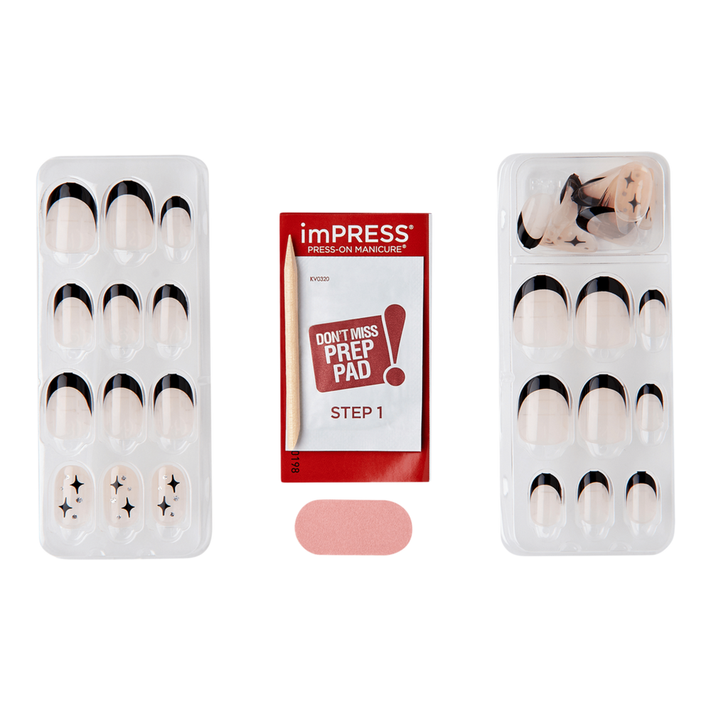 imPRESS Design Short Press-On Manicure Nails - Gold Ring