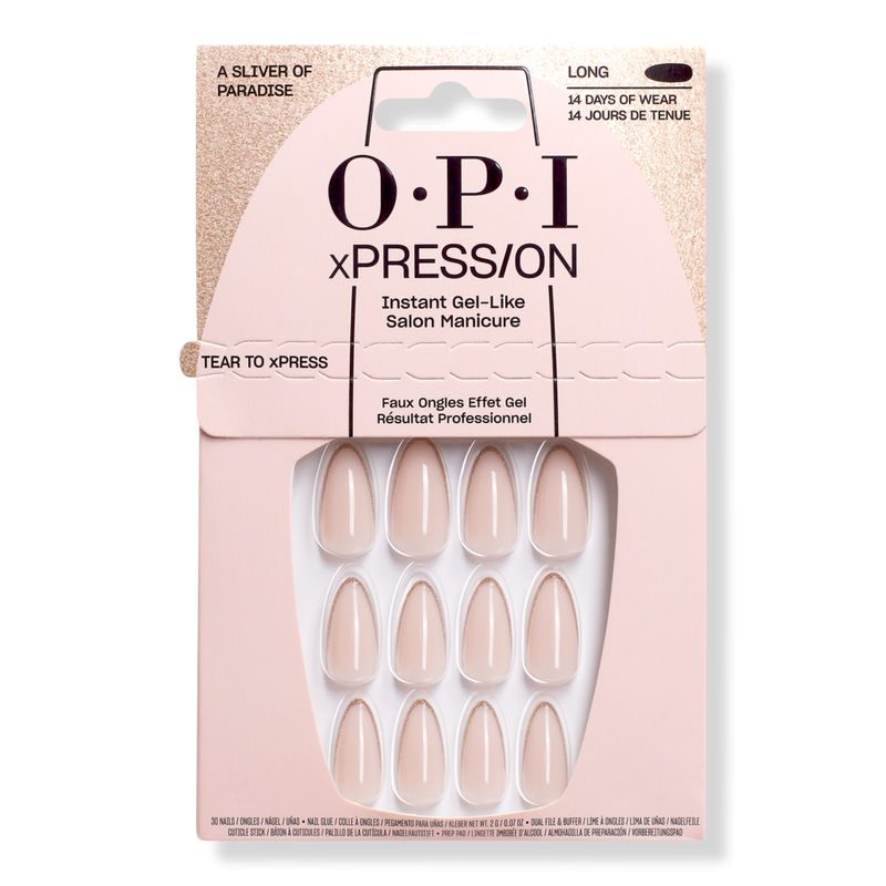 OPI - A Sliver of Paradise xPRESS/ON French Tip Press On Nails
