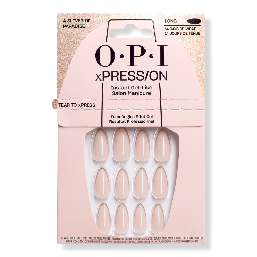 Opi Xpress/on French Tip Press On Nails - A Sliver Of Paradise
