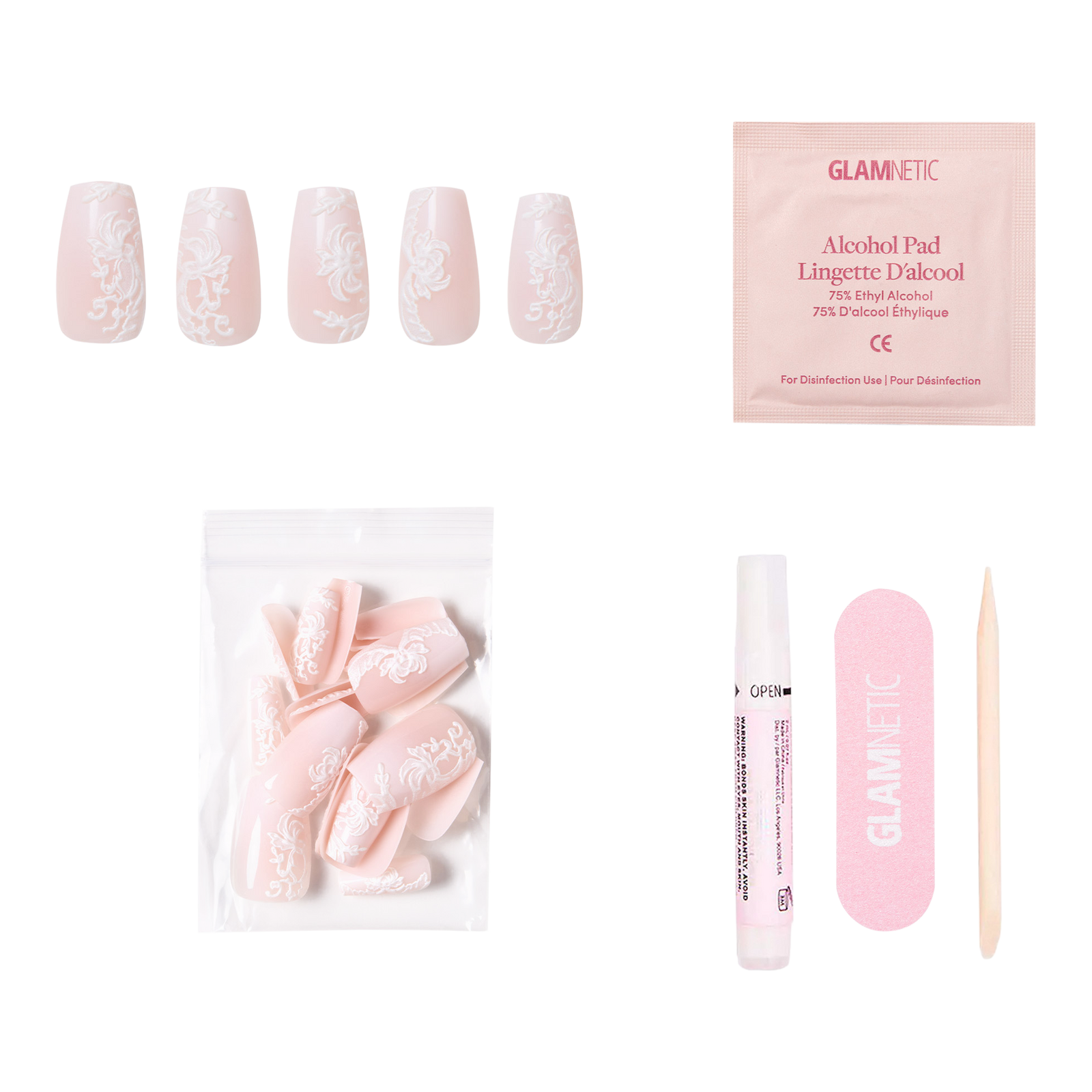 Lace Blush Press-On Nails