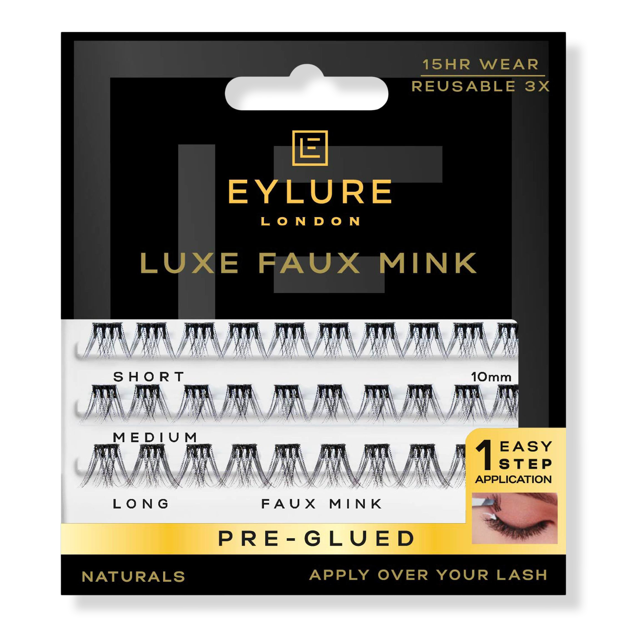 Eylure Natural Luxe Faux Mink Pre-Glued Eyelash Clusters #1